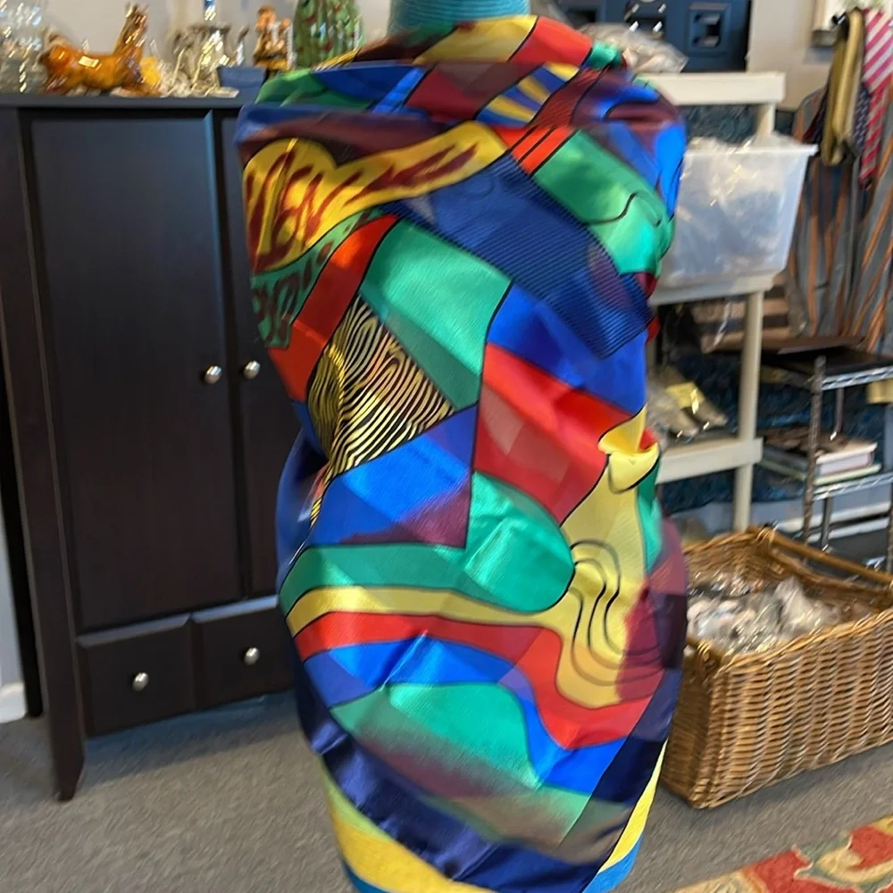 Picasso Painting oversized scarf square 40x40 polyester abstract print colorful